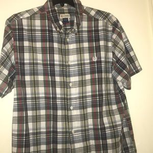 Men’s chaps plaid short sleeve button down  XL
